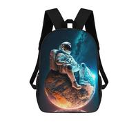 sinyumoney 3D Printed 17inch Outdoor Casual Daypack Cute Travel Kids School Backpack Above The World Fashion Casual Children Bags for Boys Elementary School