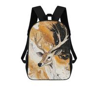 sinyumoney 3D Printed 17inch Outdoor Casual Daypack Cute Travel Kids School Backpack Abstract Deer Painting Artwork Fashion Casual Children Bags for Boys Elementary School