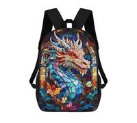 sinyumoney 3D Printed 17inch Outdoor Casual Daypack Cute Travel Kids School Backpack Abstract Dragon Fashion Casual Children Bags for Boys Elementary School