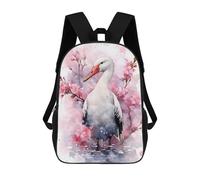 sinyumoney 3D Printed 17inch Outdoor Casual Daypack Cute Travel Kids School Backpack Albatross Cherry Blossom Fashion Casual Children Bags for Boys Elementary School