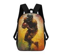 sinyumoney 3D Printed 17inch Outdoor Casual Daypack Cute Travel Kids School Backpack American Football Player Fashion Casual Children Bags for Boys Elementary School