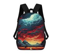 sinyumoney 3D Printed 17inch Outdoor Casual Daypack Cute Travel Kids School Backpack Apocalyptic Sunset Sky Fashion Casual Children Bags for Boys Elementary School