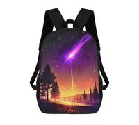 sinyumoney 3D Printed 17inch Outdoor Casual Daypack Cute Travel Kids School Backpack Asteroid Sunset Landscape Fashion Casual Children Bags for Boys Elementary School
