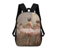 sinyumoney 3D Printed 17inch Outdoor Casual Daypack Cute Travel Kids School Backpack Ballerina in Pink Tutu Painting Fashion Casual Children Bags for Boys Elementary School