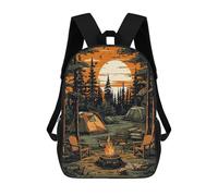 sinyumoney 3D Printed 17inch Outdoor Casual Daypack Cute Travel Kids School Backpack Beautiful Camping Night Fashion Casual Children Bags for Boys Elementary School