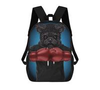 sinyumoney 3D Printed 17inch Outdoor Casual Daypack Cute Travel Kids School Backpack Boxer Maltese Dog Fashion Casual Children Bags for Boys Elementary School