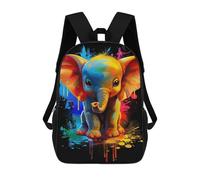 sinyumoney 3D Printed 17inch Outdoor Casual Daypack Cute Travel Kids School Backpack Colorful Elephant Art Print-9 Fashion Casual Children Bags for Boys Elementary School