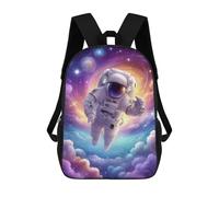 sinyumoney 3D Printed 17inch Outdoor Casual Daypack Cute Travel Kids School Backpack Cosmic Astronaut Journey Fashion Casual Children Bags for Boys Elementary School