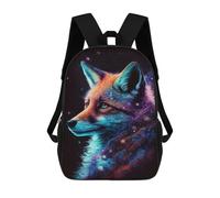 sinyumoney 3D Printed 17inch Outdoor Casual Daypack Cute Travel Kids School Backpack Cosmic Fox Art Print-10 Fashion Casual Children Bags for Boys Elementary School