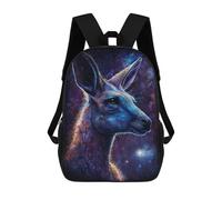 sinyumoney 3D Printed 17inch Outdoor Casual Daypack Cute Travel Kids School Backpack Cosmic Kangaroo Profile Fashion Casual Children Bags for Boys Elementary School