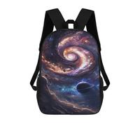 sinyumoney 3D Printed 17inch Outdoor Casual Daypack Cute Travel Kids School Backpack Cosmic Spiral Galaxy-2 Fashion Casual Children Bags for Boys Elementary School