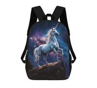 sinyumoney 3D Printed 17inch Outdoor Casual Daypack Cute Travel Kids School Backpack Cosmic Unicorn Fashion Casual Children Bags for Boys Elementary School