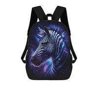 sinyumoney 3D Printed 17inch Outdoor Casual Daypack Cute Travel Kids School Backpack Cosmic Zebra Art Print-12 Fashion Casual Children Bags for Boys Elementary School