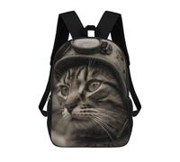 sinyumoney 3D Printed 17inch Outdoor Casual Daypack Cute Travel Kids School Backpack Cute Kitten at Arms WW2 Fashion Casual Children Bags for Boys Elementary School