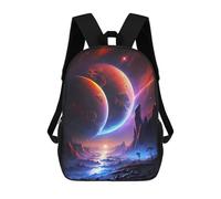 sinyumoney 3D Printed 17inch Outdoor Casual Daypack Cute Travel Kids School Backpack Double Planet Universe Fashion Casual Children Bags for Boys Elementary School