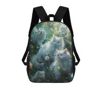 sinyumoney 3D Printed 17inch Outdoor Casual Daypack Cute Travel Kids School Backpack Enchanted Forest Cats-1 Fashion Casual Children Bags for Boys Elementary School