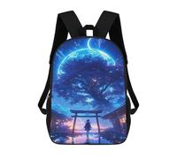 sinyumoney 3D Printed 17inch Outdoor Casual Daypack Cute Travel Kids School Backpack Enchanted Japanese Gateway Scene Fashion Casual Children Bags for Boys Elementary School