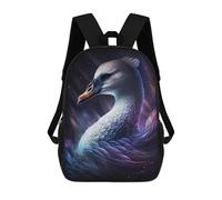 sinyumoney 3D Printed 17inch Outdoor Casual Daypack Cute Travel Kids School Backpack Enchanted Swan Fantasy Artwork Fashion Casual Children Bags for Boys Elementary School