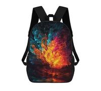 sinyumoney 3D Printed 17inch Outdoor Casual Daypack Cute Travel Kids School Backpack Flame Dance Abstract Art Fashion Casual Children Bags for Boys Elementary School