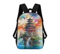 sinyumoney 3D Printed 17inch Outdoor Casual Daypack Cute Travel Kids School Backpack Floating Island Fashion Casual Children Bags for Boys Elementary School