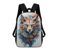sinyumoney 3D Printed 17inch Outdoor Casual Daypack Cute Travel Kids School Backpack Fox Spirit Watercolor Art Print Fashion Casual Children Bags for Boys Elementary School