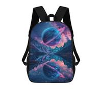 sinyumoney 3D Printed 17inch Outdoor Casual Daypack Cute Travel Kids School Backpack Galactic Reflections Celestial Lake Scene -2 Fashion Casual Children Bags for Boys Elementary School