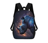 sinyumoney 3D Printed 17inch Outdoor Casual Daypack Cute Travel Kids School Backpack Galactic Rhino Profile-1 Fashion Casual Children Bags for Boys Elementary School