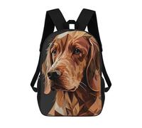 sinyumoney 3D Printed 17inch Outdoor Casual Daypack Cute Travel Kids School Backpack Golden Retriever Dog Fashion Casual Children Bags for Boys Elementary School
