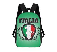 sinyumoney 3D Printed 17inch Outdoor Casual Daypack Cute Travel Kids School Backpack Italy Flag Fashion Casual Children Bags for Boys Elementary School