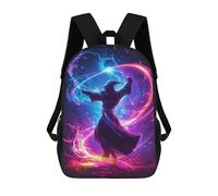 sinyumoney 3D Printed 17inch Outdoor Casual Daypack Cute Travel Kids School Backpack Magical Energy Dance Fashion Casual Children Bags for Boys Elementary School