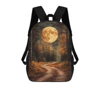 sinyumoney 3D Printed 17inch Outdoor Casual Daypack Cute Travel Kids School Backpack Moonlit Forest Pathway-2 Fashion Casual Children Bags for Boys Elementary School