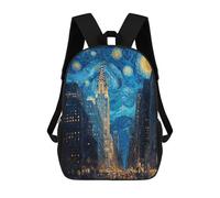 sinyumoney 3D Printed 17inch Outdoor Casual Daypack Cute Travel Kids School Backpack New York City Skyline at Night -1 Fashion Casual Children Bags for Boys Elementary School