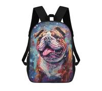 sinyumoney 3D Printed 17inch Outdoor Casual Daypack Cute Travel Kids School Backpack Palette Bulldog Painting Fashion Casual Children Bags for Boys Elementary School