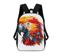 sinyumoney 3D Printed 17inch Outdoor Casual Daypack Cute Travel Kids School Backpack Parrot Colorful Fashion Casual Children Bags for Boys Elementary School
