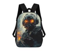 sinyumoney 3D Printed 17inch Outdoor Casual Daypack Cute Travel Kids School Backpack Post-Apocalyptic Warrior Armor Fashion Casual Children Bags for Boys Elementary School
