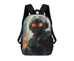 sinyumoney 3D Printed 17inch Outdoor Casual Daypack Cute Travel Kids School Backpack Post-Apocalyptic Warrior Armor Fashion Casual Children Bags for Boys Elementary School