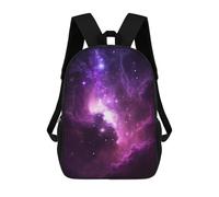 sinyumoney 3D Printed 17inch Outdoor Casual Daypack Cute Travel Kids School Backpack Purple Space 02 Fashion Casual Children Bags for Boys Elementary School