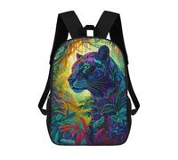 sinyumoney 3D Printed 17inch Outdoor Casual Daypack Cute Travel Kids School Backpack Rainbow Jaguar in Amazon Rainforest Fashion Casual Children Bags for Boys Elementary School