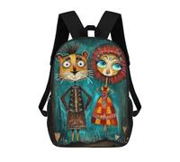 sinyumoney 3D Printed 17inch Outdoor Casual Daypack Cute Travel Kids School Backpack Regal Gears Steampunk Lion Couple Fashion Casual Children Bags for Boys Elementary School
