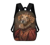 sinyumoney 3D Printed 17inch Outdoor Casual Daypack Cute Travel Kids School Backpack Royal Canine Costume for Dogs Fashion Casual Children Bags for Boys Elementary School
