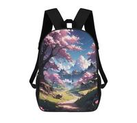 sinyumoney 3D Printed 17inch Outdoor Casual Daypack Cute Travel Kids School Backpack Sakura Harmony Fashion Casual Children Bags for Boys Elementary School