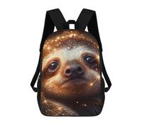 sinyumoney 3D Printed 17inch Outdoor Casual Daypack Cute Travel Kids School Backpack Sloth Lighting Fashion Casual Children Bags for Boys Elementary School