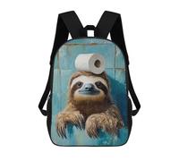 sinyumoney 3D Printed 17inch Outdoor Casual Daypack Cute Travel Kids School Backpack Sloth with Toilet Paper on Head-5 Fashion Casual Children Bags for Boys Elementary School