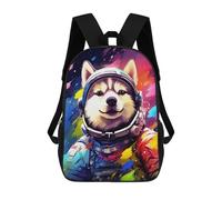 sinyumoney 3D Printed 17inch Outdoor Casual Daypack Cute Travel Kids School Backpack Space Dog Adventure-246 Fashion Casual Children Bags for Boys Elementary School
