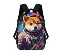 sinyumoney 3D Printed 17inch Outdoor Casual Daypack Cute Travel Kids School Backpack Space Dog Adventure -130 Fashion Casual Children Bags for Boys Elementary School