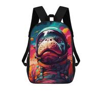 sinyumoney 3D Printed 17inch Outdoor Casual Daypack Cute Travel Kids School Backpack Space Dog Explorer-83 Fashion Casual Children Bags for Boys Elementary School