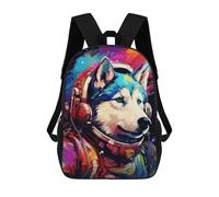 sinyumoney 3D Printed 17inch Outdoor Casual Daypack Cute Travel Kids School Backpack Space Dog Explorer-154 Fashion Casual Children Bags for Boys Elementary School