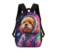 sinyumoney 3D Printed 17inch Outdoor Casual Daypack Cute Travel Kids School Backpack Space Pup Adventure -48 Fashion Casual Children Bags for Boys Elementary School