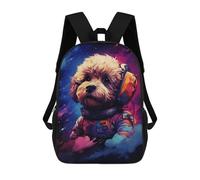 sinyumoney 3D Printed 17inch Outdoor Casual Daypack Cute Travel Kids School Backpack Space Pup Adventure -56 Fashion Casual Children Bags for Boys Elementary School