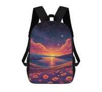 sinyumoney 3D Printed 17inch Outdoor Casual Daypack Cute Travel Kids School Backpack Starry Night Serenity -1 Fashion Casual Children Bags for Boys Elementary School